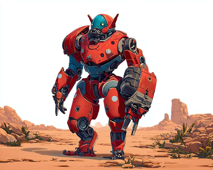 draw a mecha robot illustration