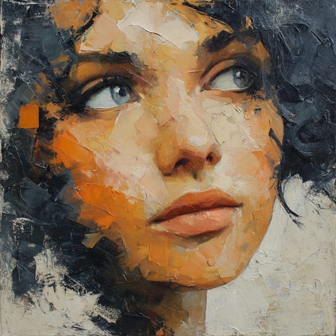 paint expressive colorful abstract portrait