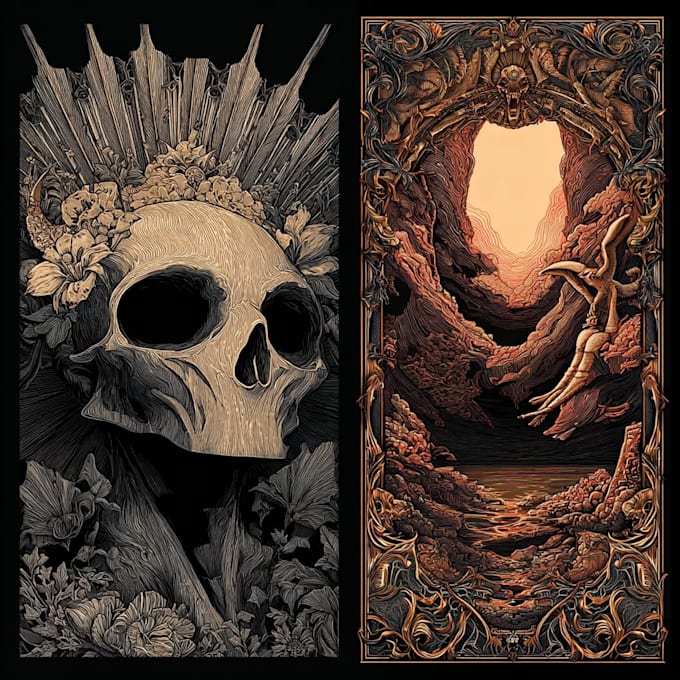draw detailed illustration dark art