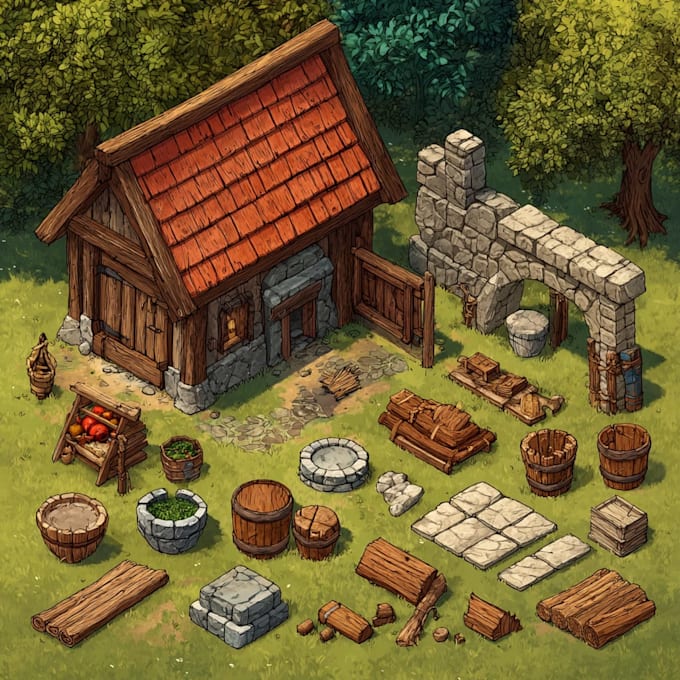 create 2d game art for you