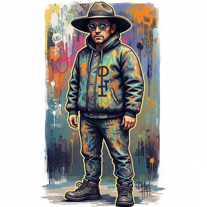 draw a modern multi layer stencil for street artists