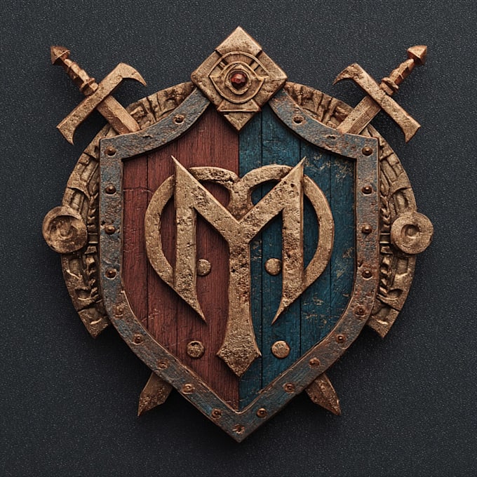 create a medieval, fantasy, rpg gaming logo