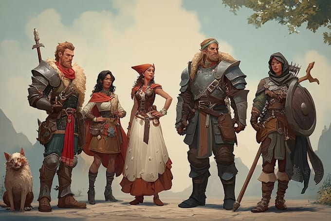 illustrate your dnd party characters for campaigns and games