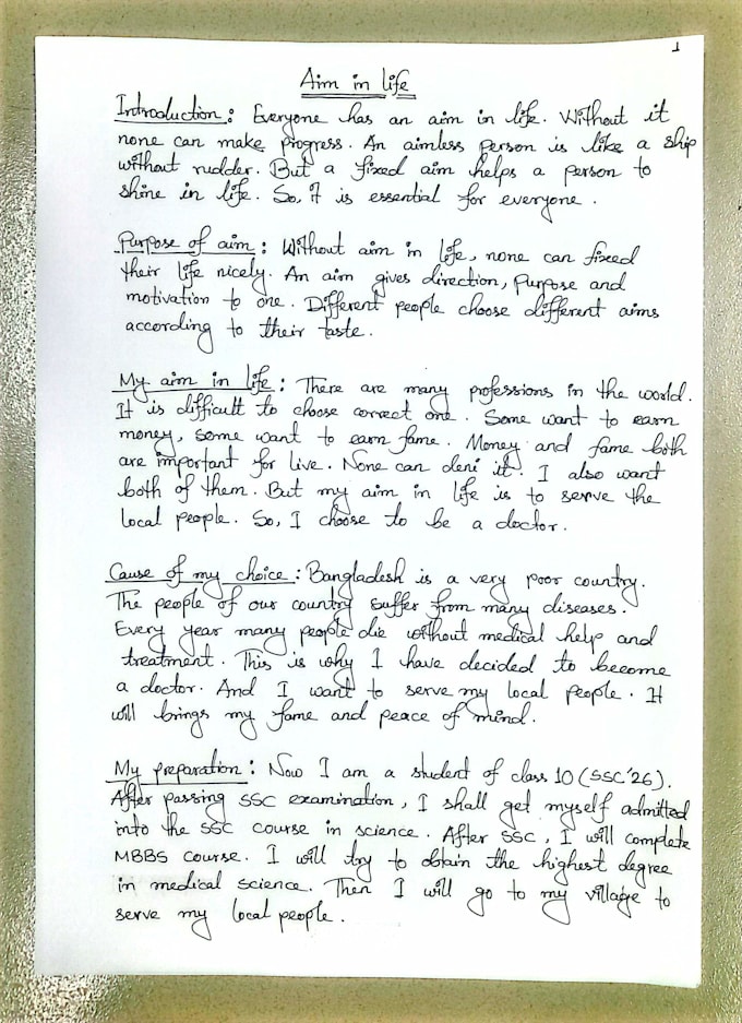 handwrite your text with care and deliver it on time