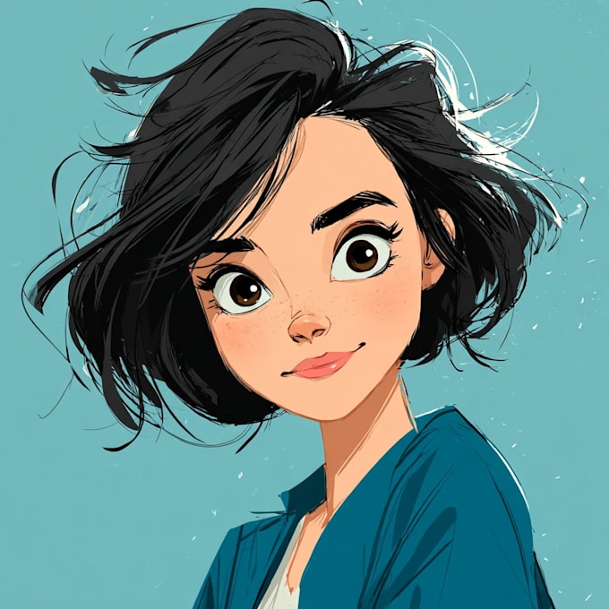 cute cartoon portrait, avatar, profile picture