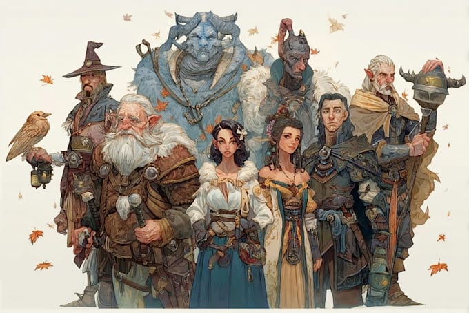 illustrate your dnd party characters for campaigns and games