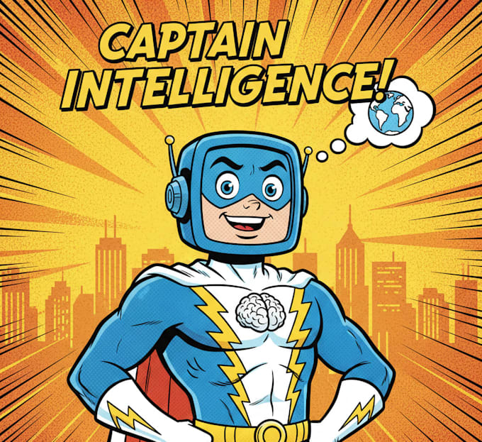 create comics character logo and friendship portrait
