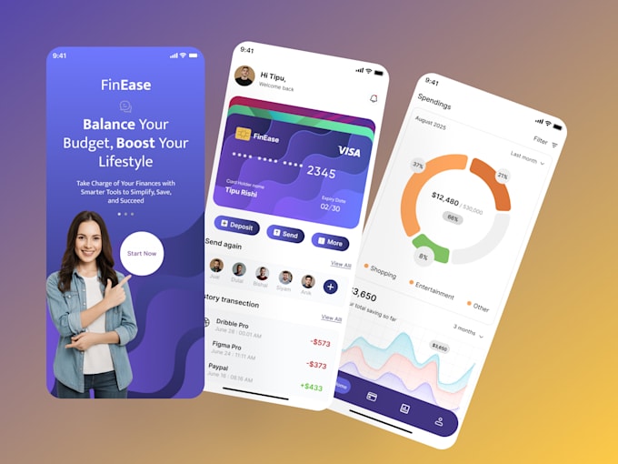 design mobile app UI UX in figma with interactive clickable prototype