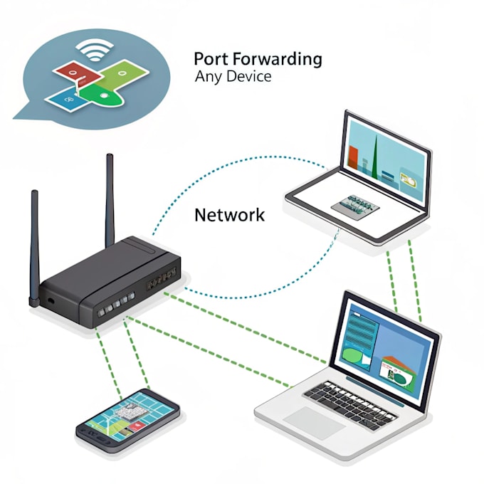 do port forwarding on any device and network