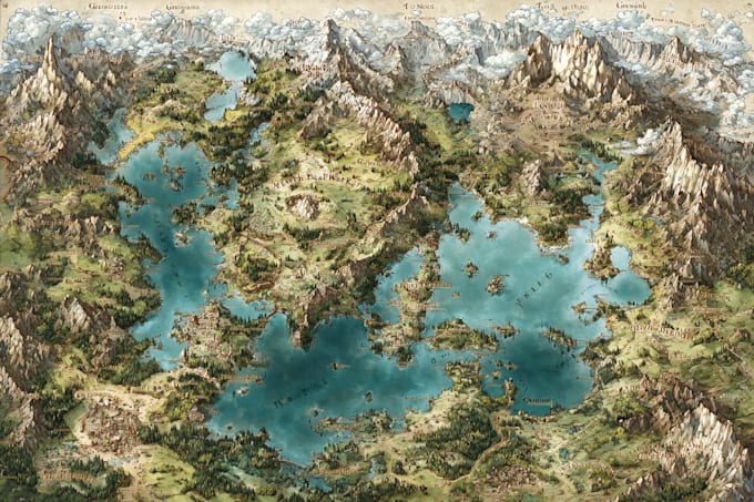 make amazing fantasy dnd map illustration