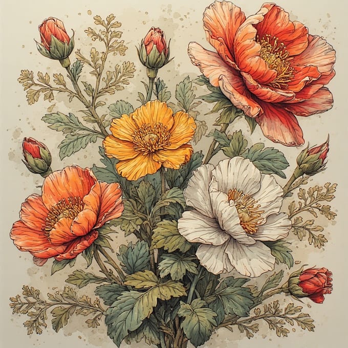 draw a unique and timeless botanical illustration