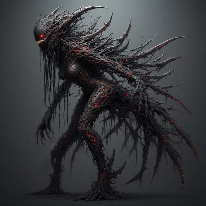 create dark art illustration