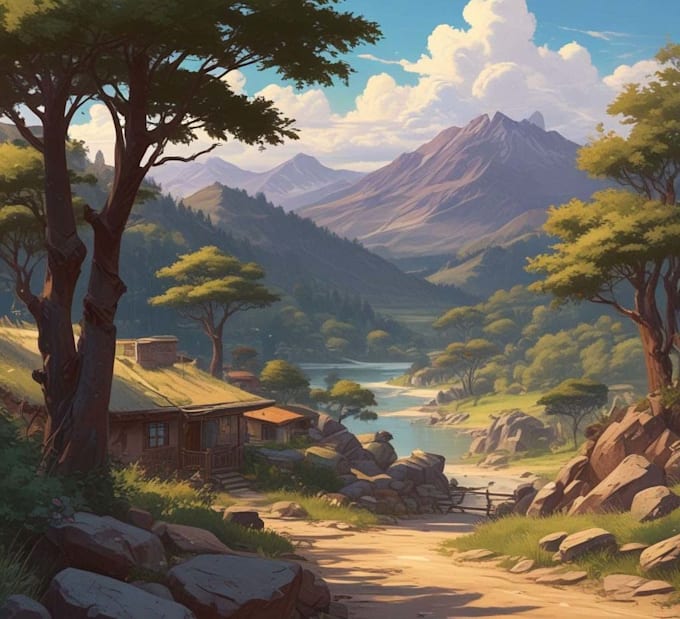 draw anime background, lofi artwork, visual novel art