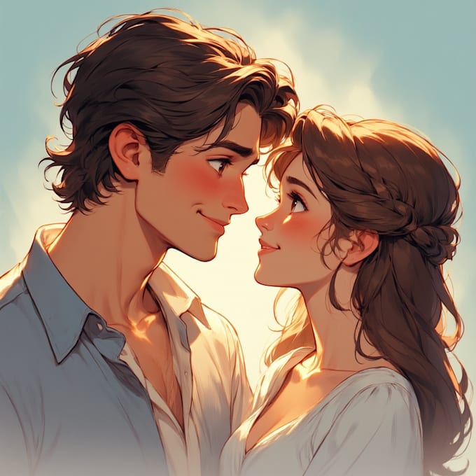 draw couple portrait illustration