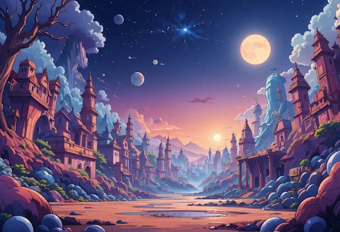 create a stunning cartoon background