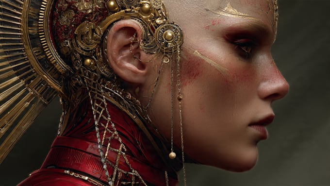design stunning sci fi portrait art