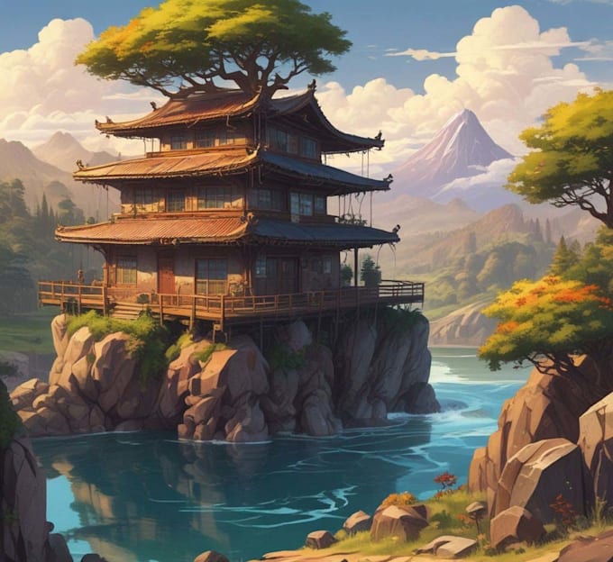 draw anime style background art illustration for vtuber