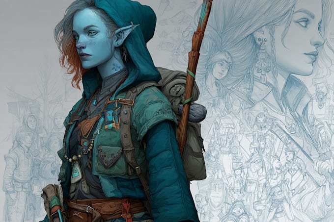 Fansinating Characters Do fascinating fantasy character art illustration by Rhenilla | Fiverr