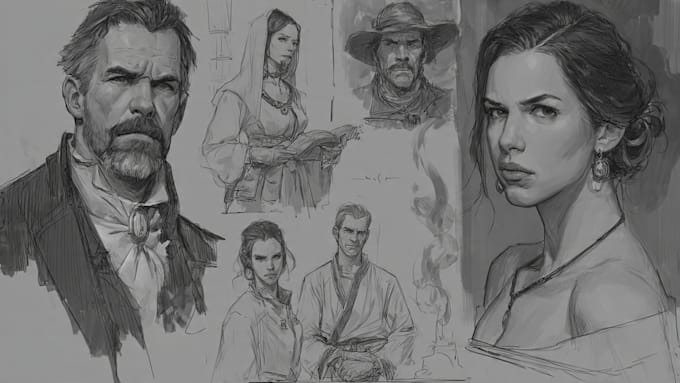 draw character design in sketch