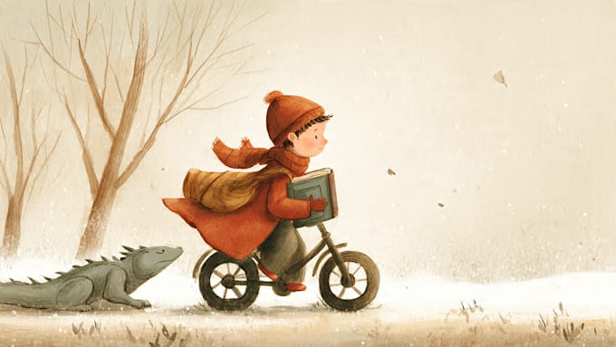 digital watercolor children book illustration