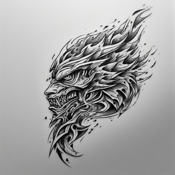 create a professional tribal tattoo design