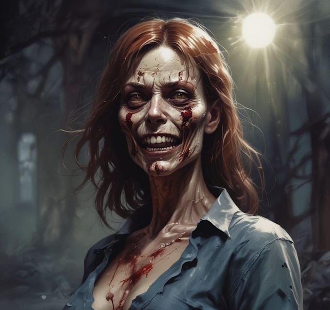 draw horror dark character art