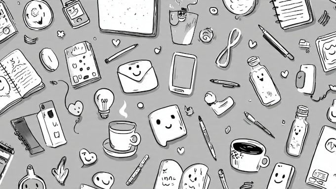 draw doodle illustrations for website, ui, and icons