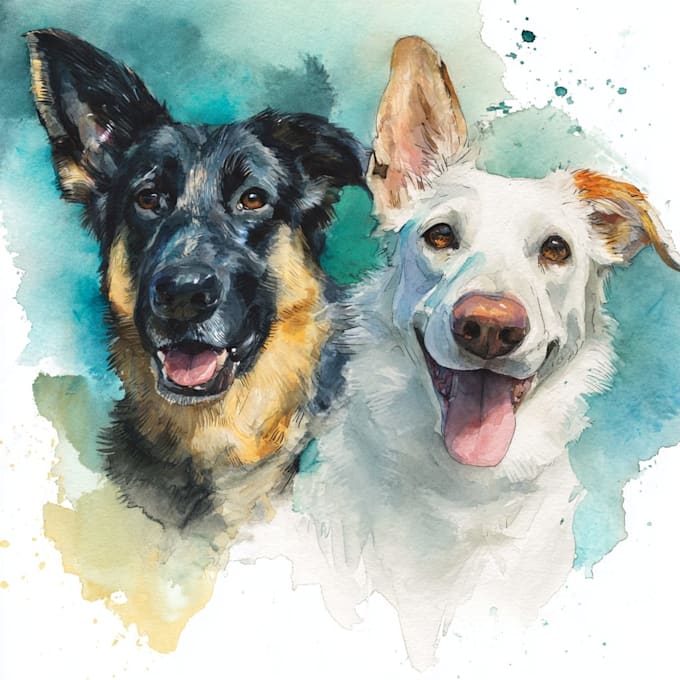 draw watercolor pet portrait
