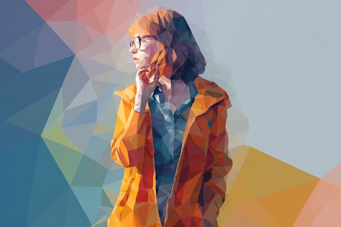 design professional geometric low poly illustration