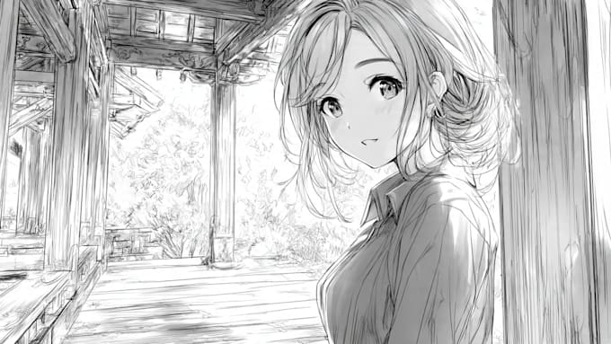 draw anime sketch colored no ai