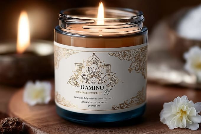 do candle label or product label packaging design