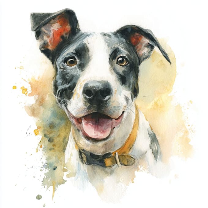 draw watercolor pet portrait