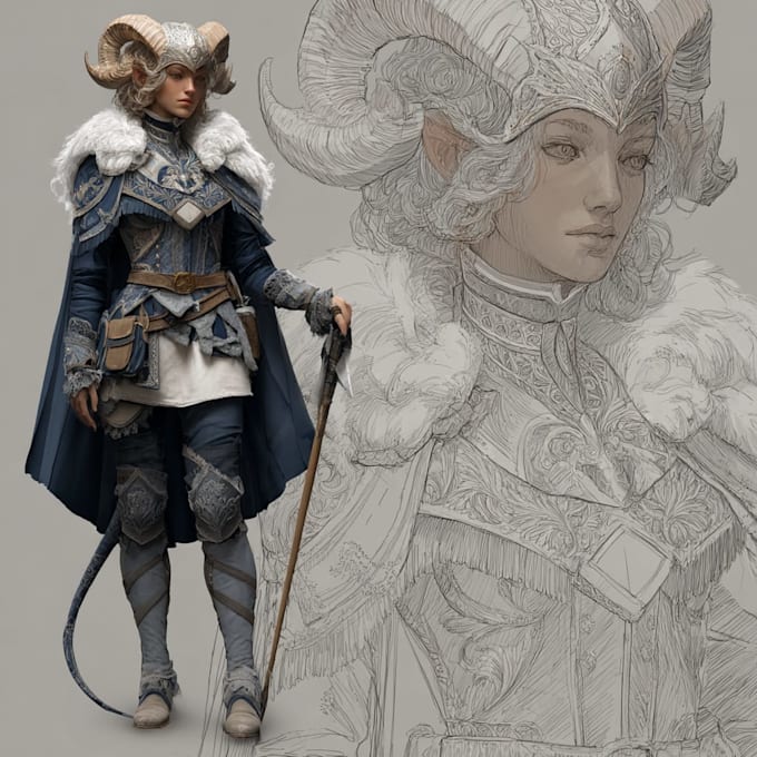 Draw dnd character art, fantasy illustration or concept art by ...