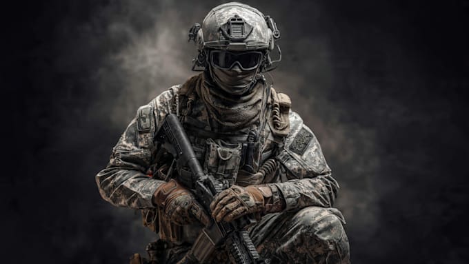 draw military concept art , monsters and characters