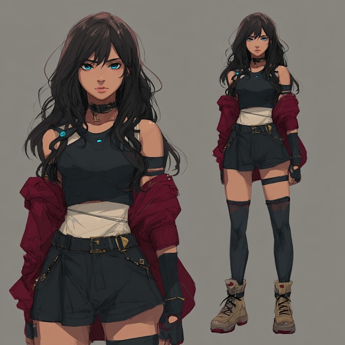custom couple portrait one piece anime style