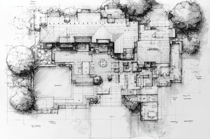 do architectural 2d drawings, floor plans