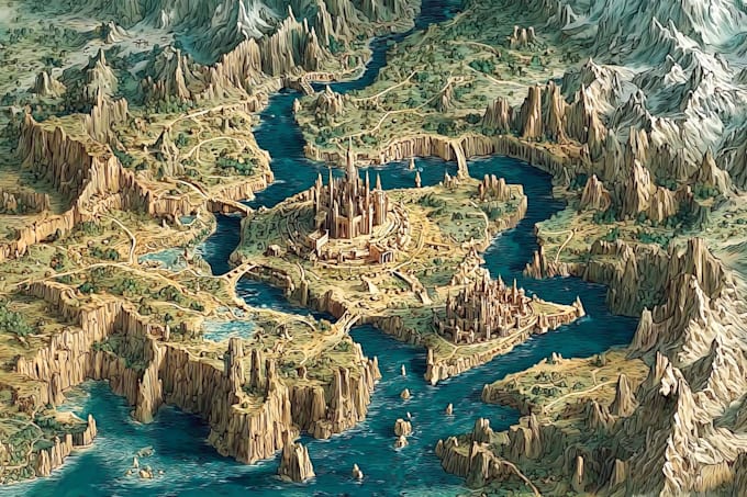 Design a custom fantasy map for games, books, or rpgs by Samsondkins ...