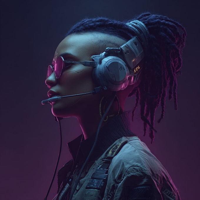make you a cyberpunk illustration portrait