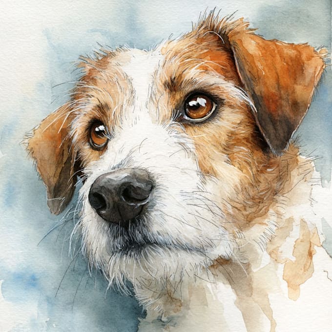 draw watercolor pet portrait