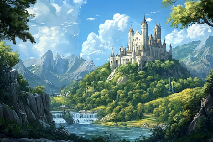 do a fantasy environment, landscape design