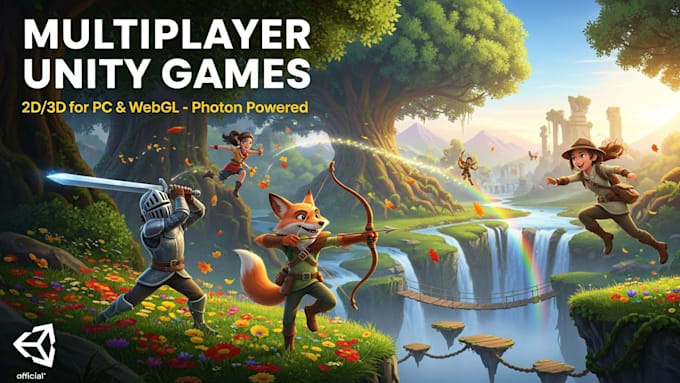 develop 2d 3d multiplayer unity game for PC, mobile, webgl with photon or mirror