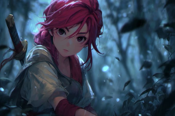 create a illustration anime or roleplaying character