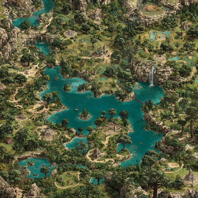 make full color drawn fantasy map