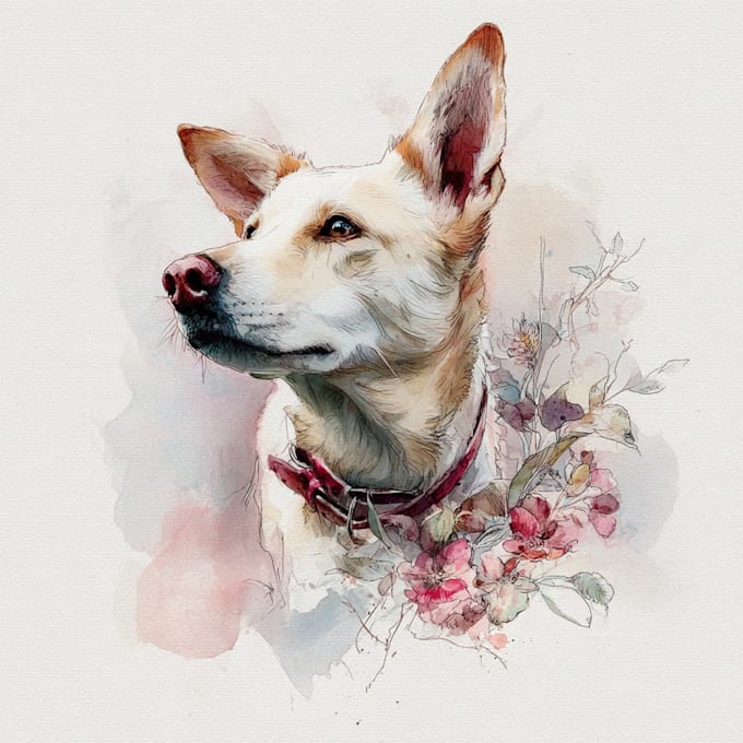 make watercolor pet portrait