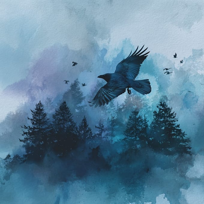 create watercolor and digital illustrations