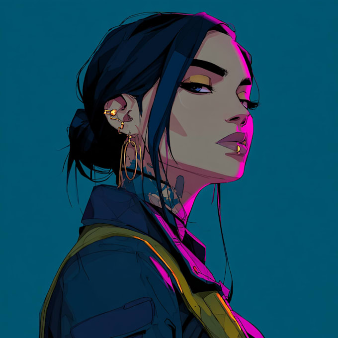 make  a cyberpunk illustration portrait