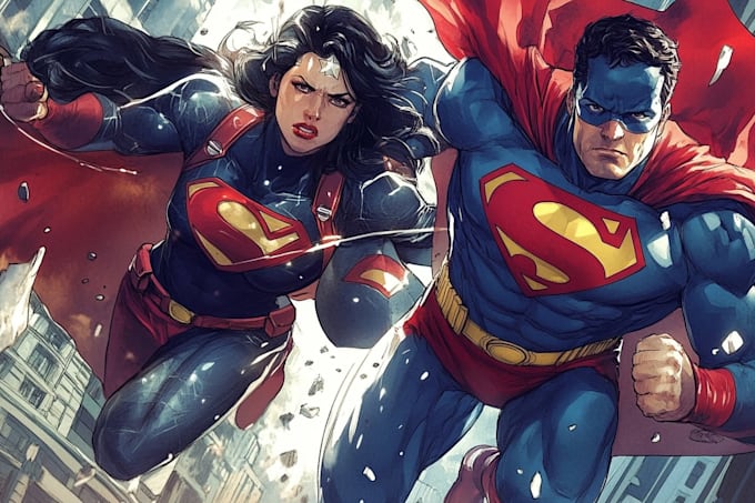 illustrate comic superhero cartoon graphic novel comic book
