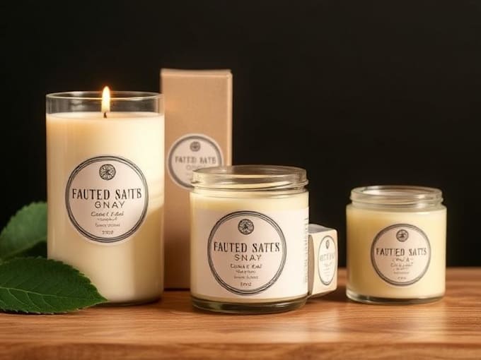 design candles and soap labels packaging