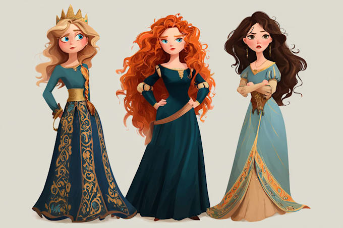 do cute disney cartoon portrait