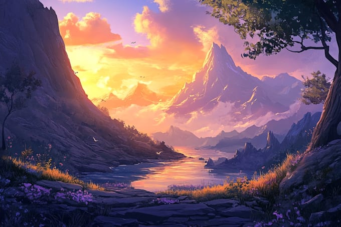 digitally paint fantasy landscape